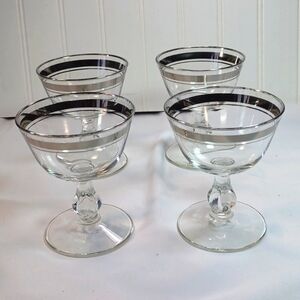 Dorothy Thorpe Style Platinuim Rim  Champagne Coupe  Cocktail Dessert Glasses 4